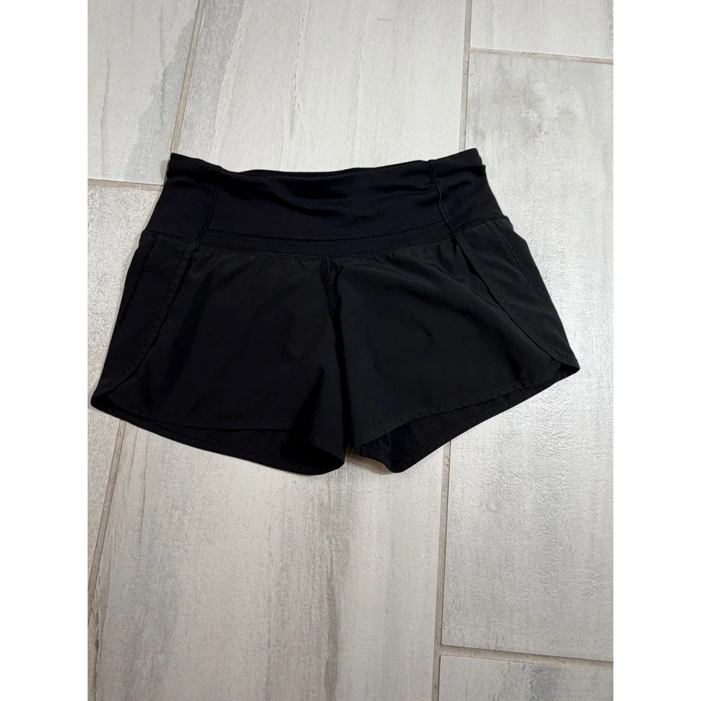 Lululemon Speed Up Short Black Running Athletic Shorts Size 2 2.5 Inch Inseam
